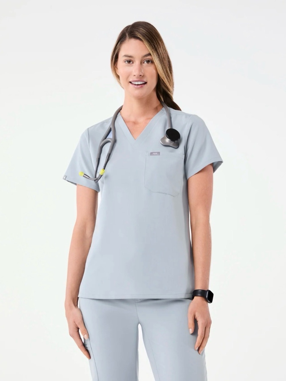 FIGS Womenās Catarina Scrub Top Dusty Blue Size S